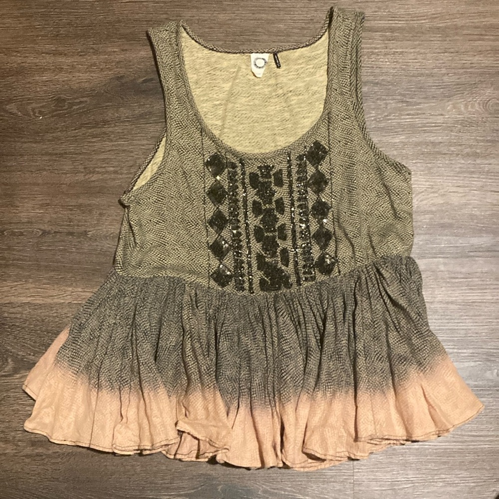 Akemi + Kim beaded ombré tank top